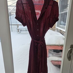 Soleiado Red and Black Geometric Dress